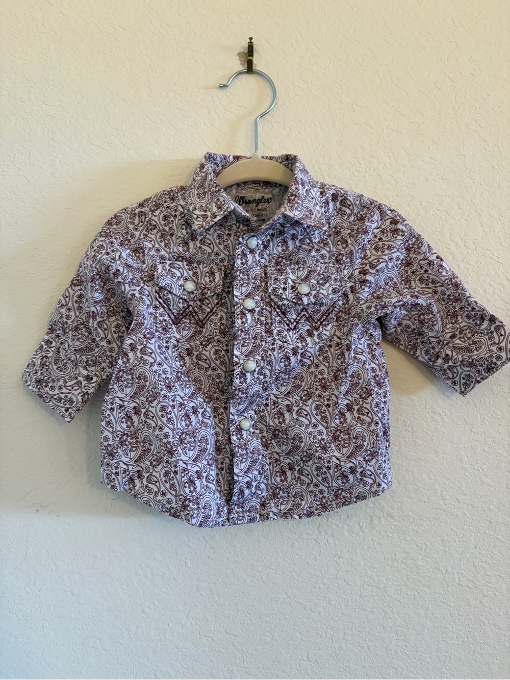 Wrangler Kids Purple Paisley Western Snap Shirt
